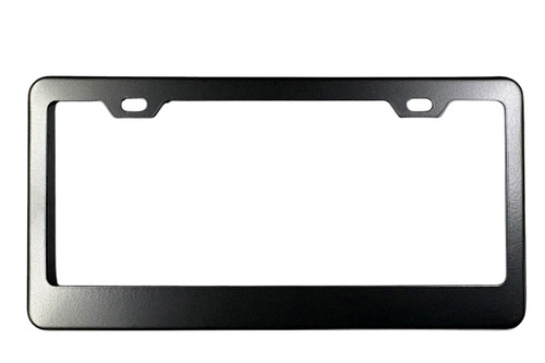 Powder Coated Matt Black Stainless Steel License Plate Frame w/ Black
