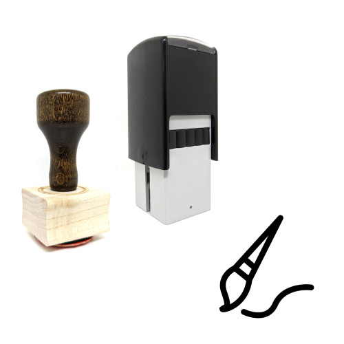 "Paint Brush" rubber stamp with 3 sample imprints of the image