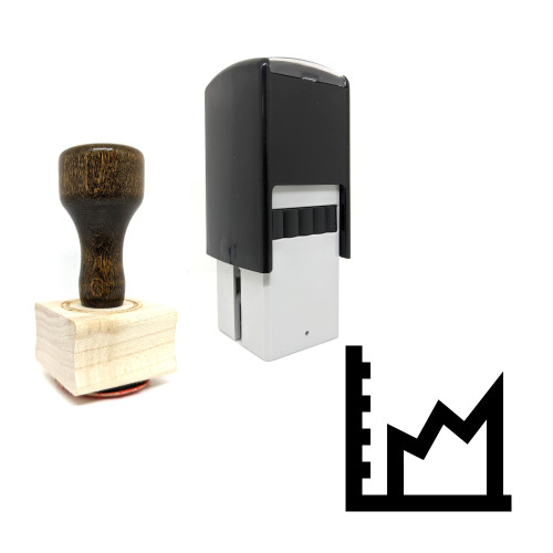"Graph Vector Icon" rubber stamp with 3 sample imprints of the image