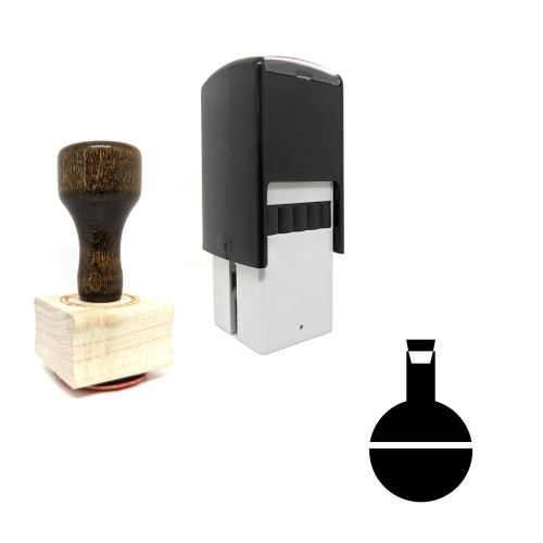 "Round Bottom Flask" rubber stamp with 3 sample imprints of the image