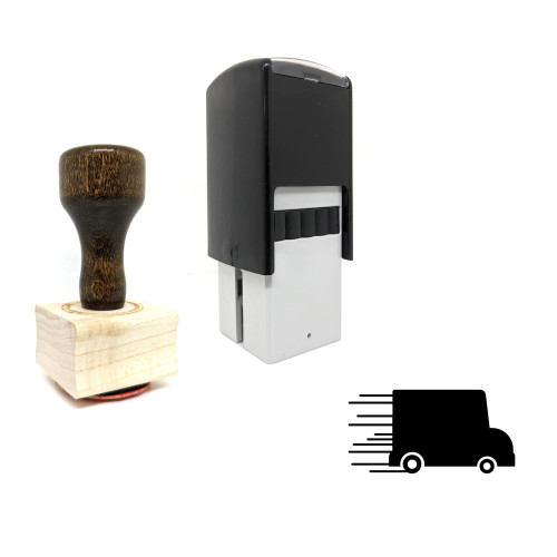 "Delivery Truck" rubber stamp with 3 sample imprints of the image