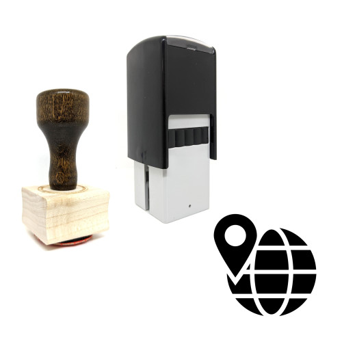 "Location" rubber stamp with 3 sample imprints of the image