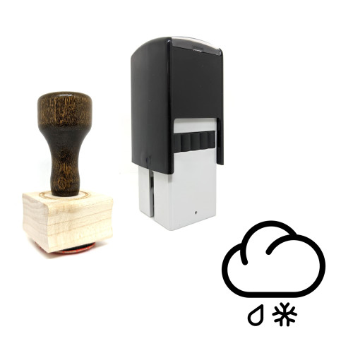 "Sleet" rubber stamp with 3 sample imprints of the image