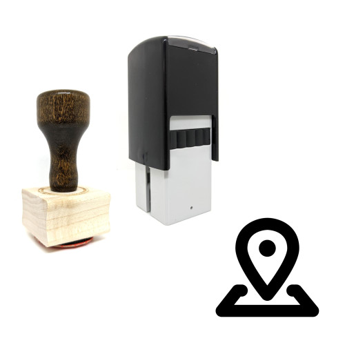 "Location" rubber stamp with 3 sample imprints of the image