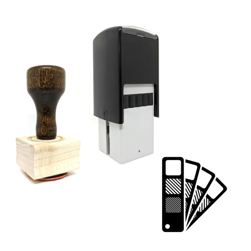 "Color Fan" rubber stamp with 3 sample imprints of the image