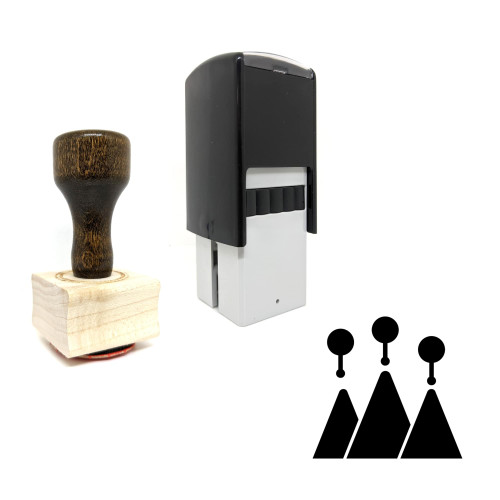 "Statistical Graphics" rubber stamp with 3 sample imprints of the image