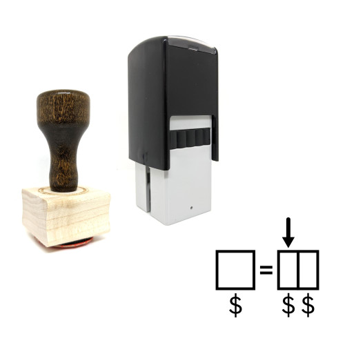 "Debt" rubber stamp with 3 sample imprints of the image