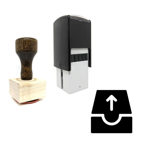 "Upload" rubber stamp with 3 sample imprints of the image