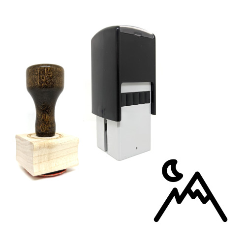 "Mountains" rubber stamp with 3 sample imprints of the image