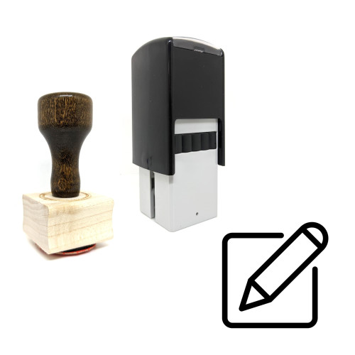 "Write" rubber stamp with 3 sample imprints of the image