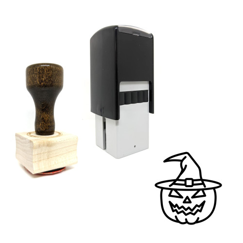 "Witch Hat" rubber stamp with 3 sample imprints of the image