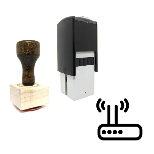 "Internet" rubber stamp with 3 sample imprints of the image