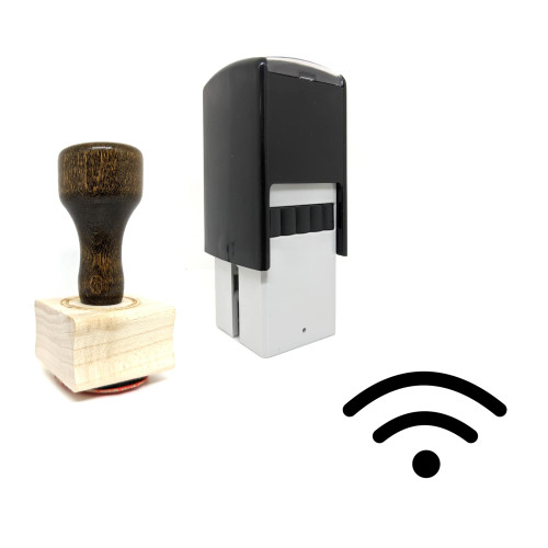 "Wifi" rubber stamp with 3 sample imprints of the image