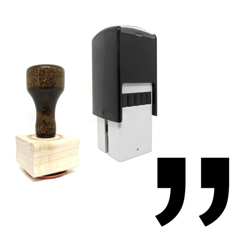 "Quotes" rubber stamp with 3 sample imprints of the image