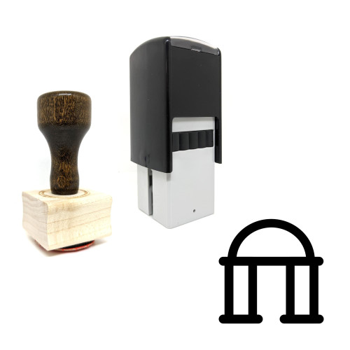 "Tomb" rubber stamp with 3 sample imprints of the image