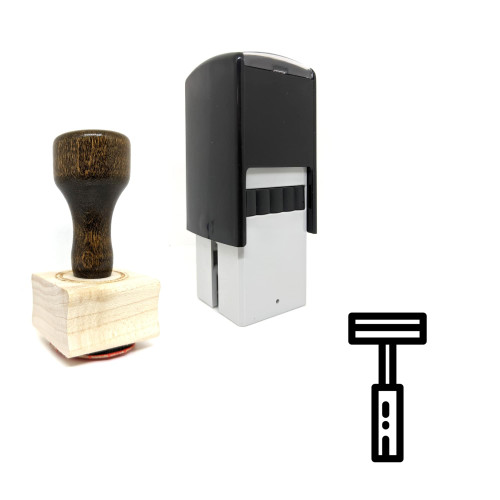 "Shaver" rubber stamp with 3 sample imprints of the image