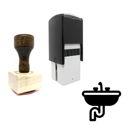 "Sink" rubber stamp with 3 sample imprints of the image