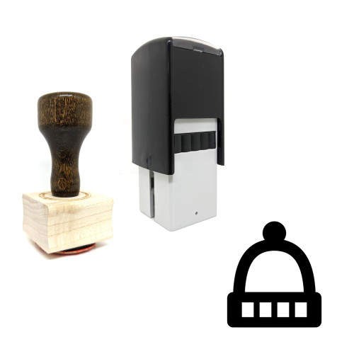 "Woolcap" rubber stamp with 3 sample imprints of the image