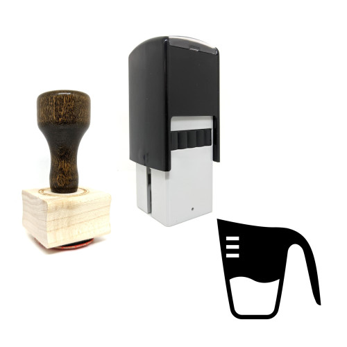 "Measuring Cup" rubber stamp with 3 sample imprints of the image