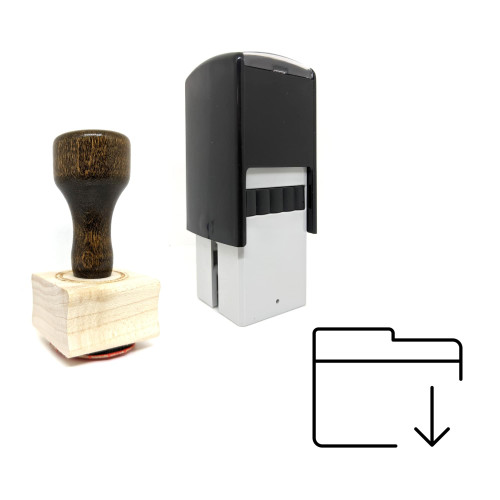 "Download Folder" rubber stamp with 3 sample imprints of the image