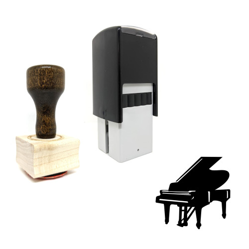 "Grand Piano" rubber stamp with 3 sample imprints of the image