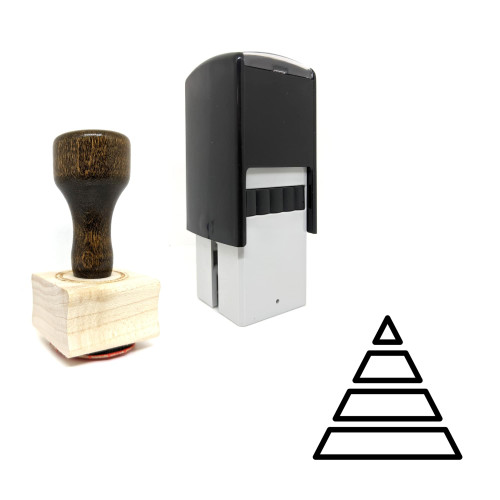 "Pyramid" rubber stamp with 3 sample imprints of the image