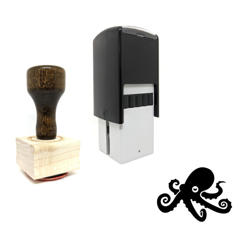 "Octopus" rubber stamp with 3 sample imprints of the image