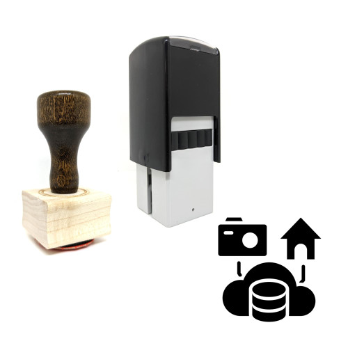 "Network Communication" rubber stamp with 3 sample imprints of the image