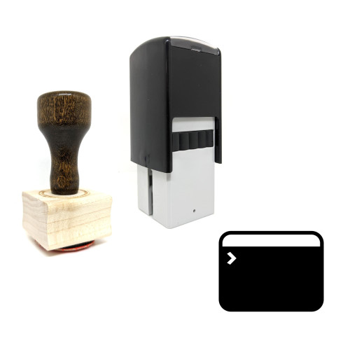 "Terminal" rubber stamp with 3 sample imprints of the image