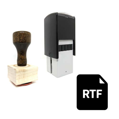 "RTF File" rubber stamp with 3 sample imprints of the image