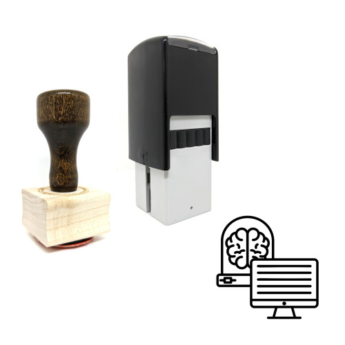 "Artificial Intelligence" rubber stamp with 3 sample imprints of the image