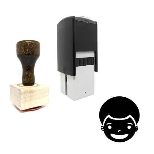 "Black Kid" rubber stamp with 3 sample imprints of the image