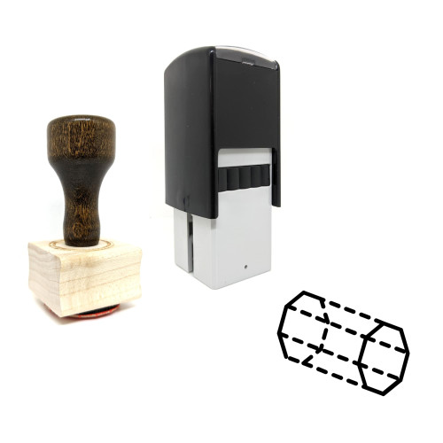 "3D Shape" rubber stamp with 3 sample imprints of the image