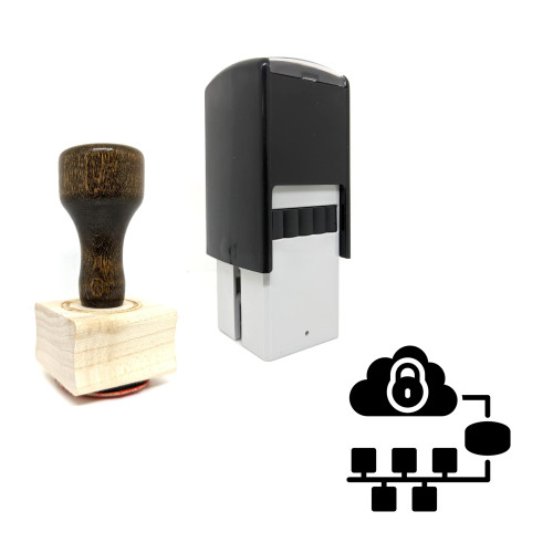 "Secure Data" rubber stamp with 3 sample imprints of the image