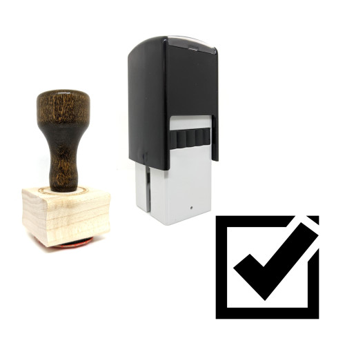 "Check Box" rubber stamp with 3 sample imprints of the image