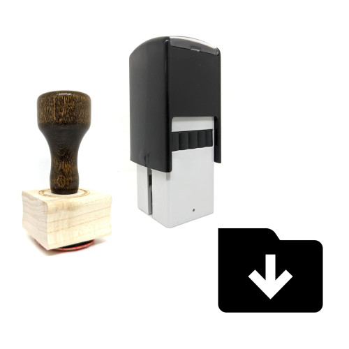 "Online Folder" rubber stamp with 3 sample imprints of the image