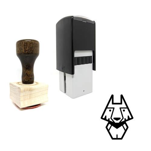 "Wolf" rubber stamp with 3 sample imprints of the image