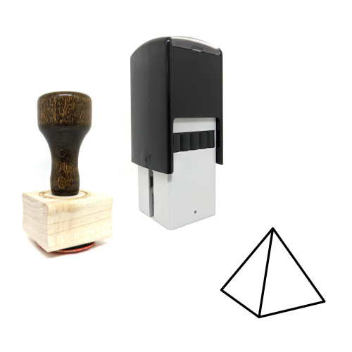 "Pyramid" rubber stamp with 3 sample imprints of the image