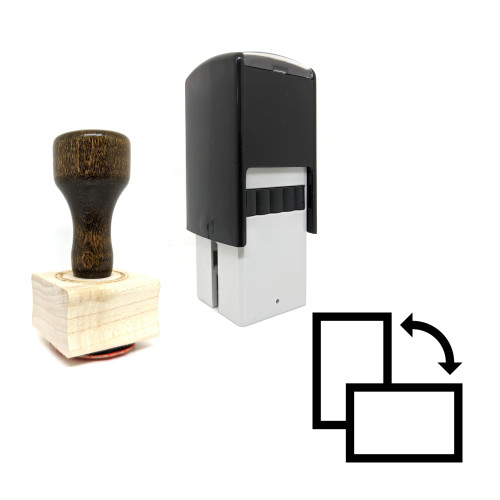 "Page Orientation" rubber stamp with 3 sample imprints of the image