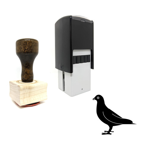 "Pigeon" rubber stamp with 3 sample imprints of the image