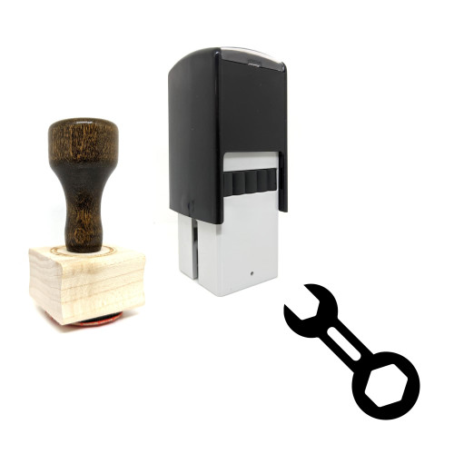 "Spanner" rubber stamp with 3 sample imprints of the image