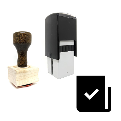 "Approved Checked" rubber stamp with 3 sample imprints of the image