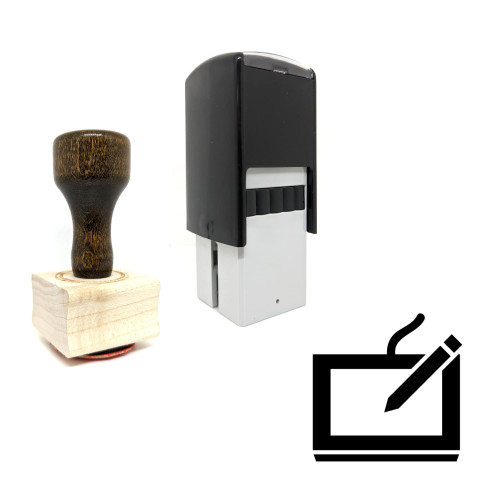 "Drawing Tablet" rubber stamp with 3 sample imprints of the image
