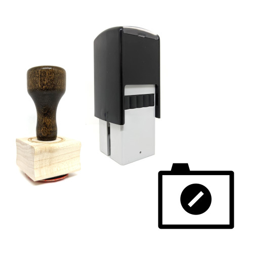 "Folder Blocked" rubber stamp with 3 sample imprints of the image