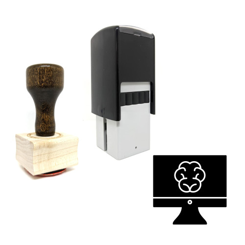 "Artificial Intelligence" rubber stamp with 3 sample imprints of the image