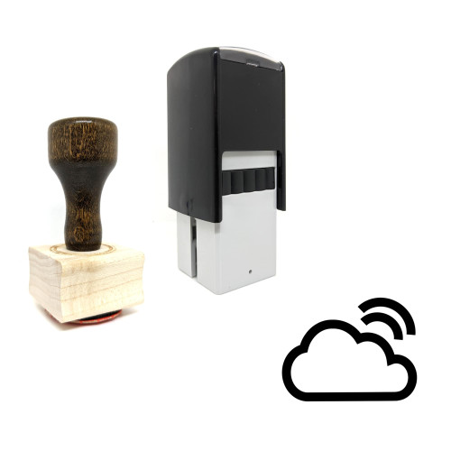 "Cloud Connection" rubber stamp with 3 sample imprints of the image