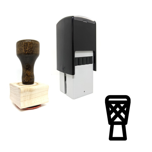 "Djembe" rubber stamp with 3 sample imprints of the image