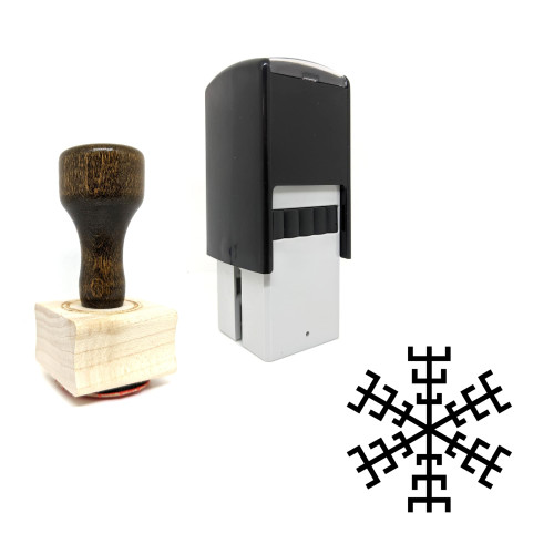 "Snow Crystal" rubber stamp with 3 sample imprints of the image