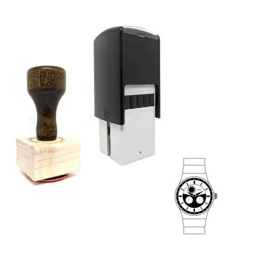 "Watch" rubber stamp with 3 sample imprints of the image