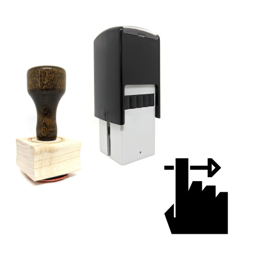 "Swipe Right" rubber stamp with 3 sample imprints of the image